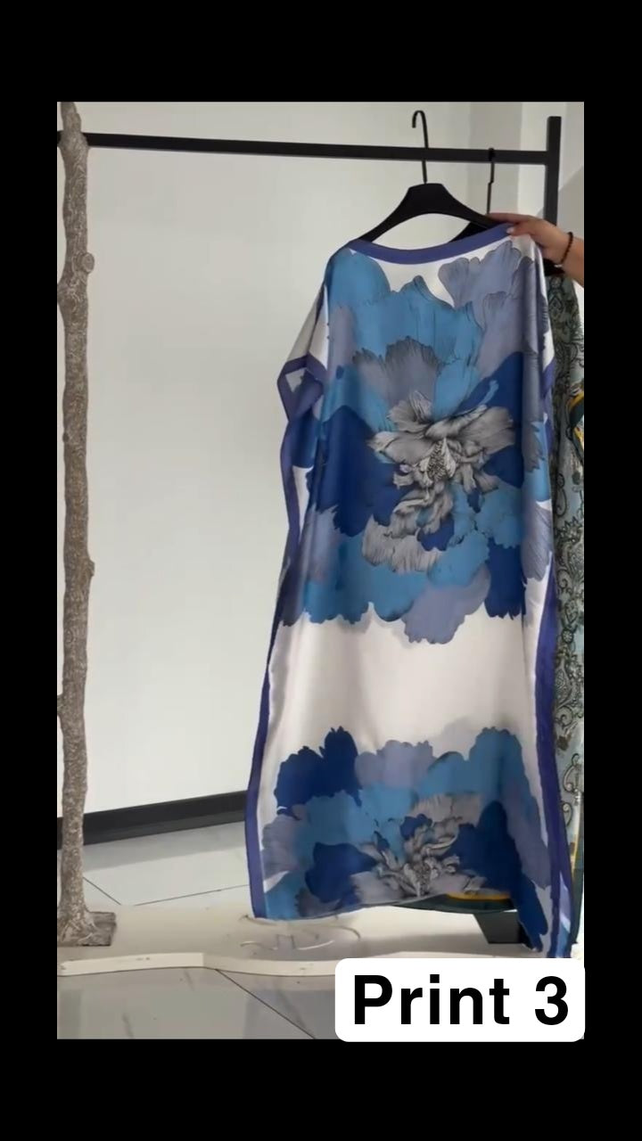 Ch # 6005 Silk Printed Kaftaan  Dress