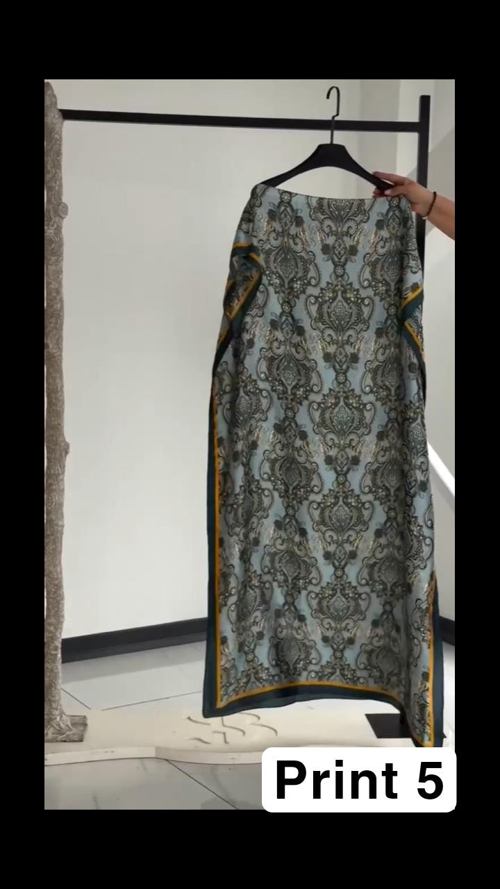 Ch # 6005 Silk Printed Kaftaan  Dress