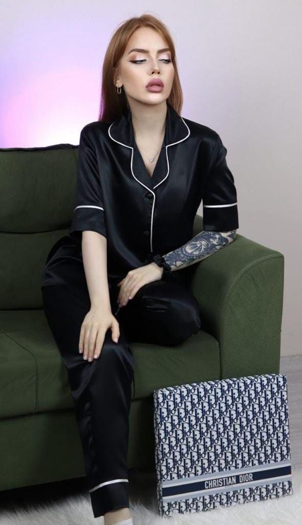 Silk Luxurious Slumber Pyjama Set Half Sleeves
