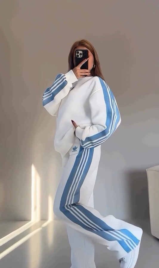 CH 615 - Side Stripe Printed Tracksuit - 