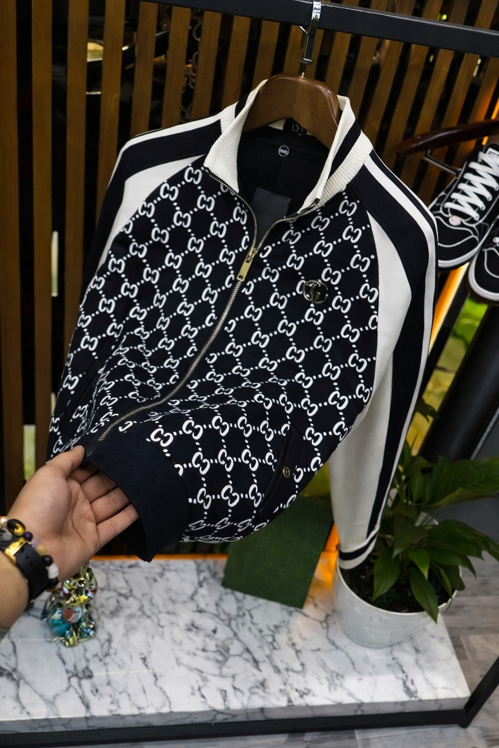 Men’s All-Over Print Zip Jacket – Premium Streetwear Style-  (C-6)