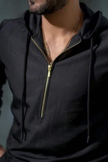 Men’s Hooded Kurta Pajama Set – Modern Fusion Ethnic Wear