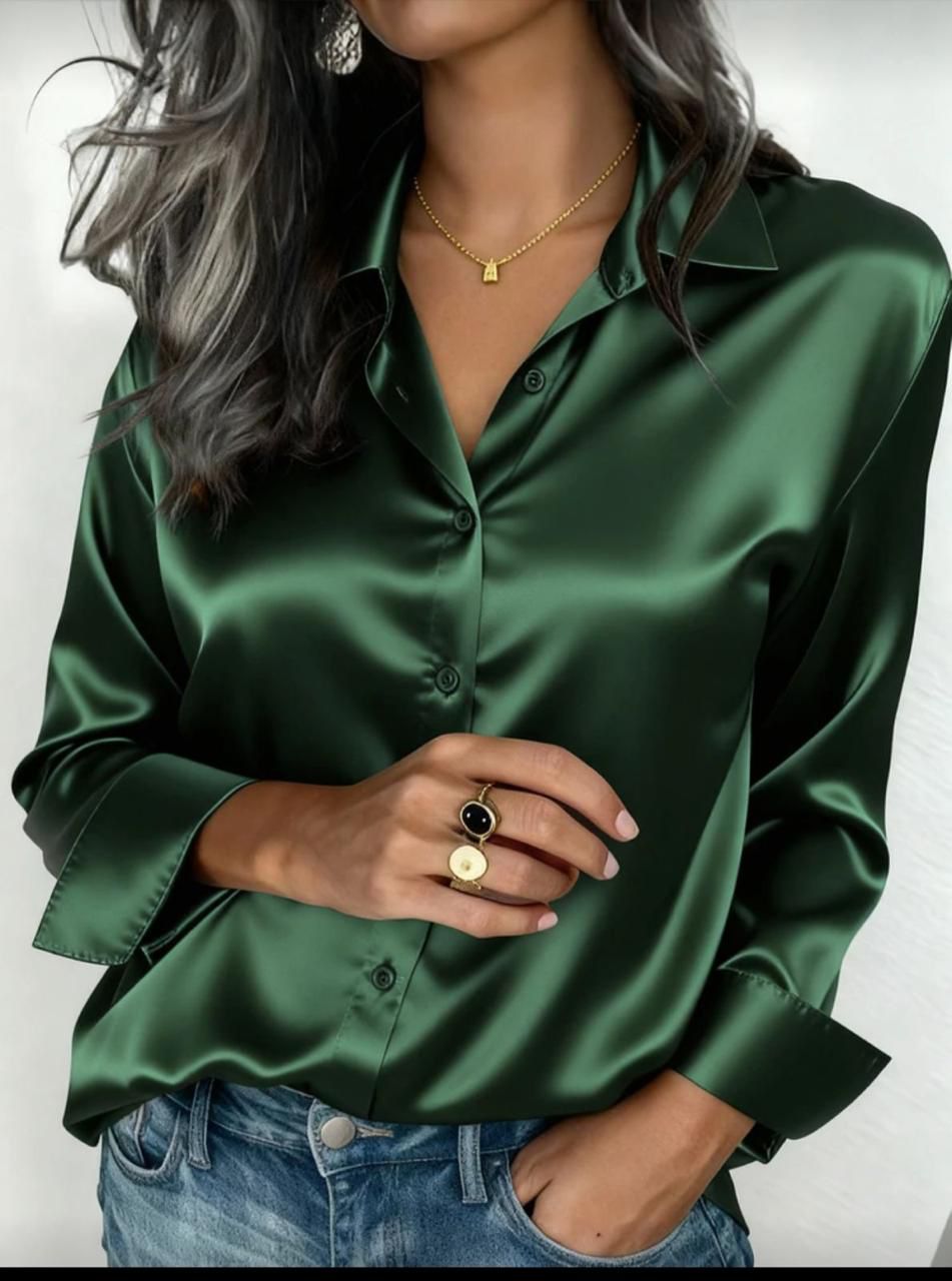 Pack of 4 | Women’s Silk Button-Down Shirt.