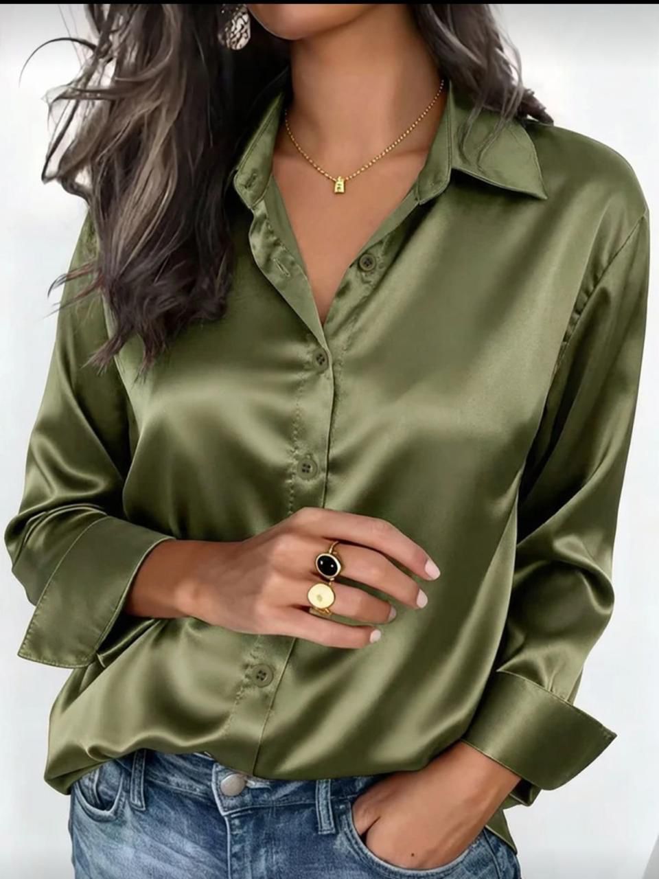 Pack of 4 | Women’s Silk Button-Down Shirt.