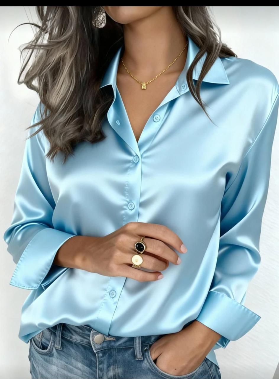 Pack of 4 | Women’s Silk Button-Down Shirt.