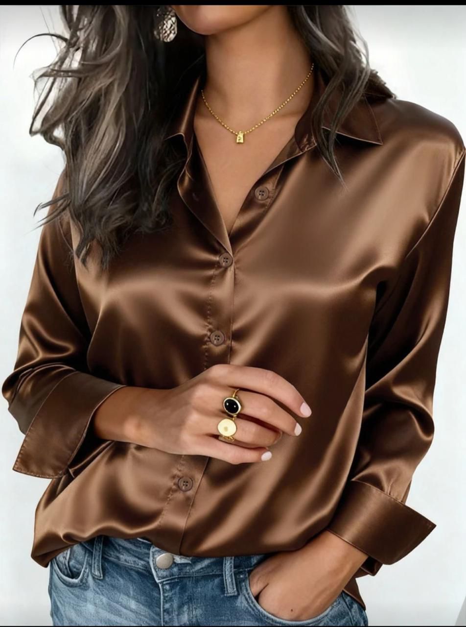 Pack of 4 | Women’s Silk Button-Down Shirt.