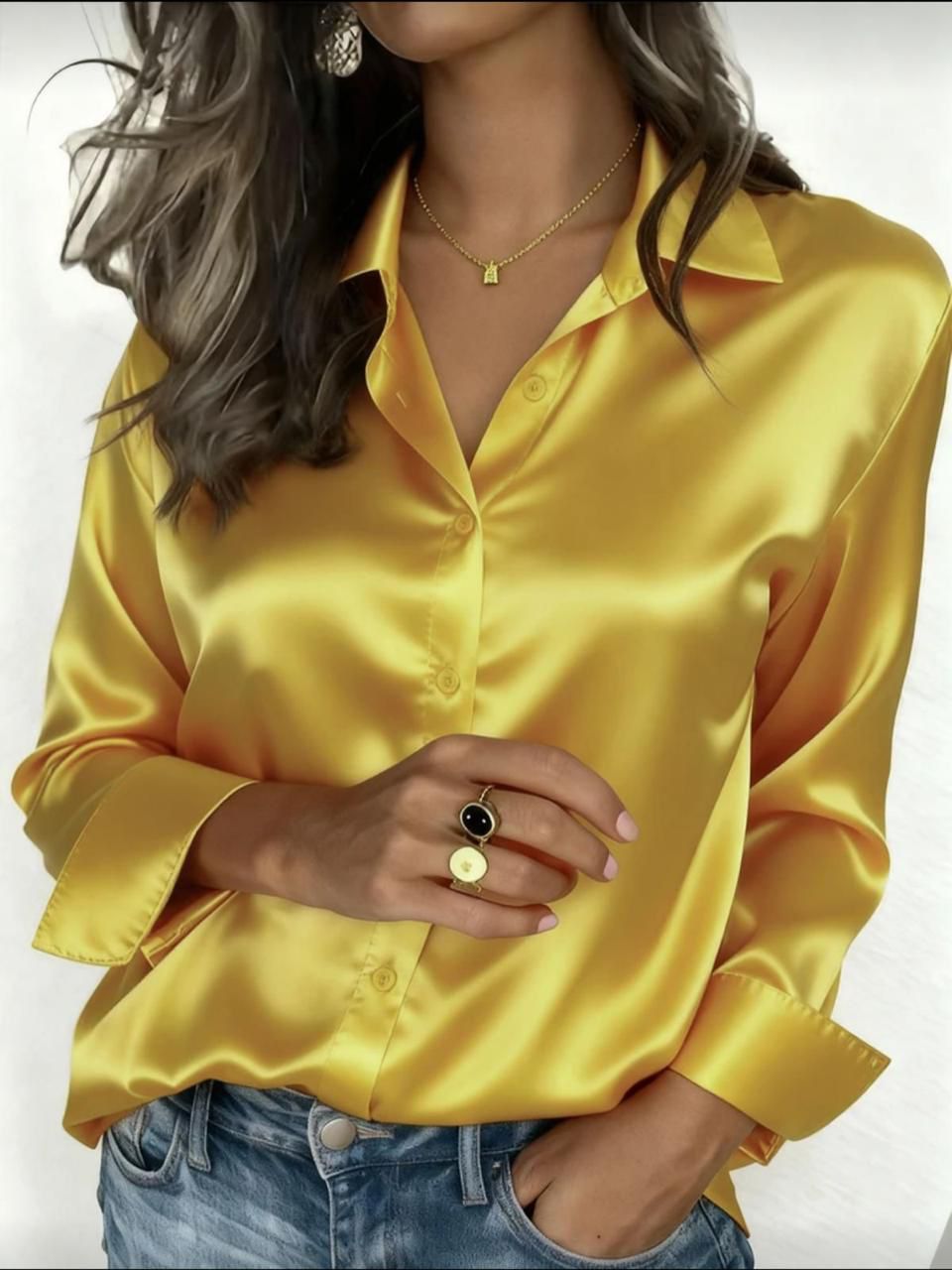 Pack of 4 | Women’s Silk Button-Down Shirt.