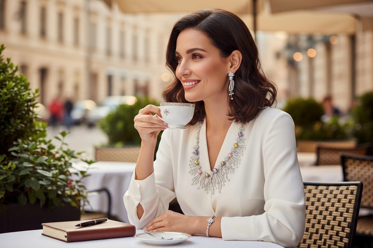 Luxury Pearl and Crystal Wedding Necklace Set for Women