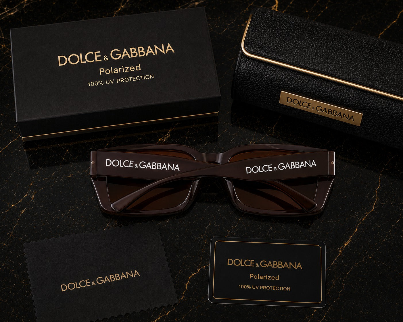 (GS-3) Dolce & Gabbana DG6187 Polarized Rectangle Sunglasses –  | UV400 Protection -  Premium Edition