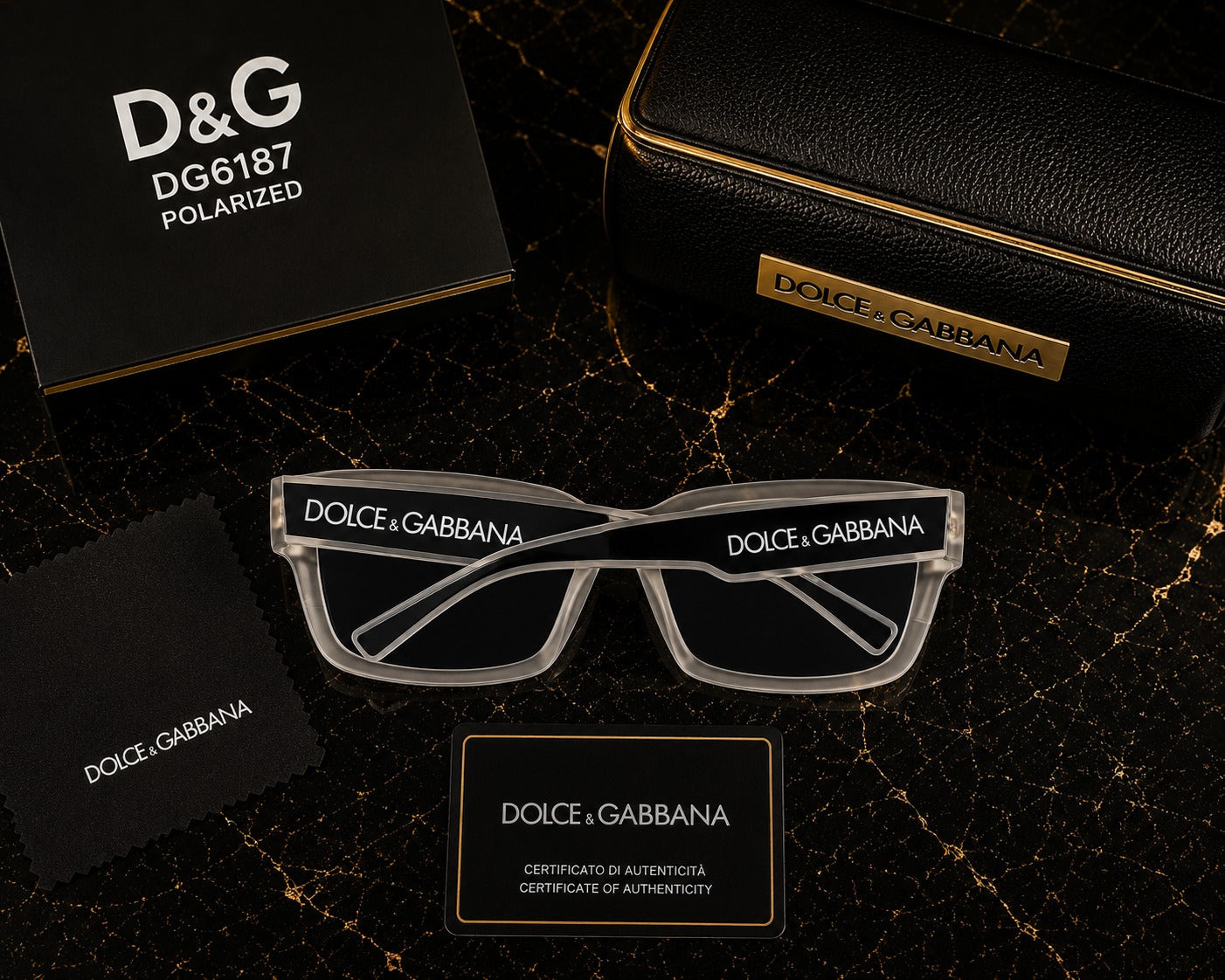 (GS-3) Dolce & Gabbana DG6187 Polarized Rectangle Sunglasses –  | UV400 Protection -  Premium Edition
