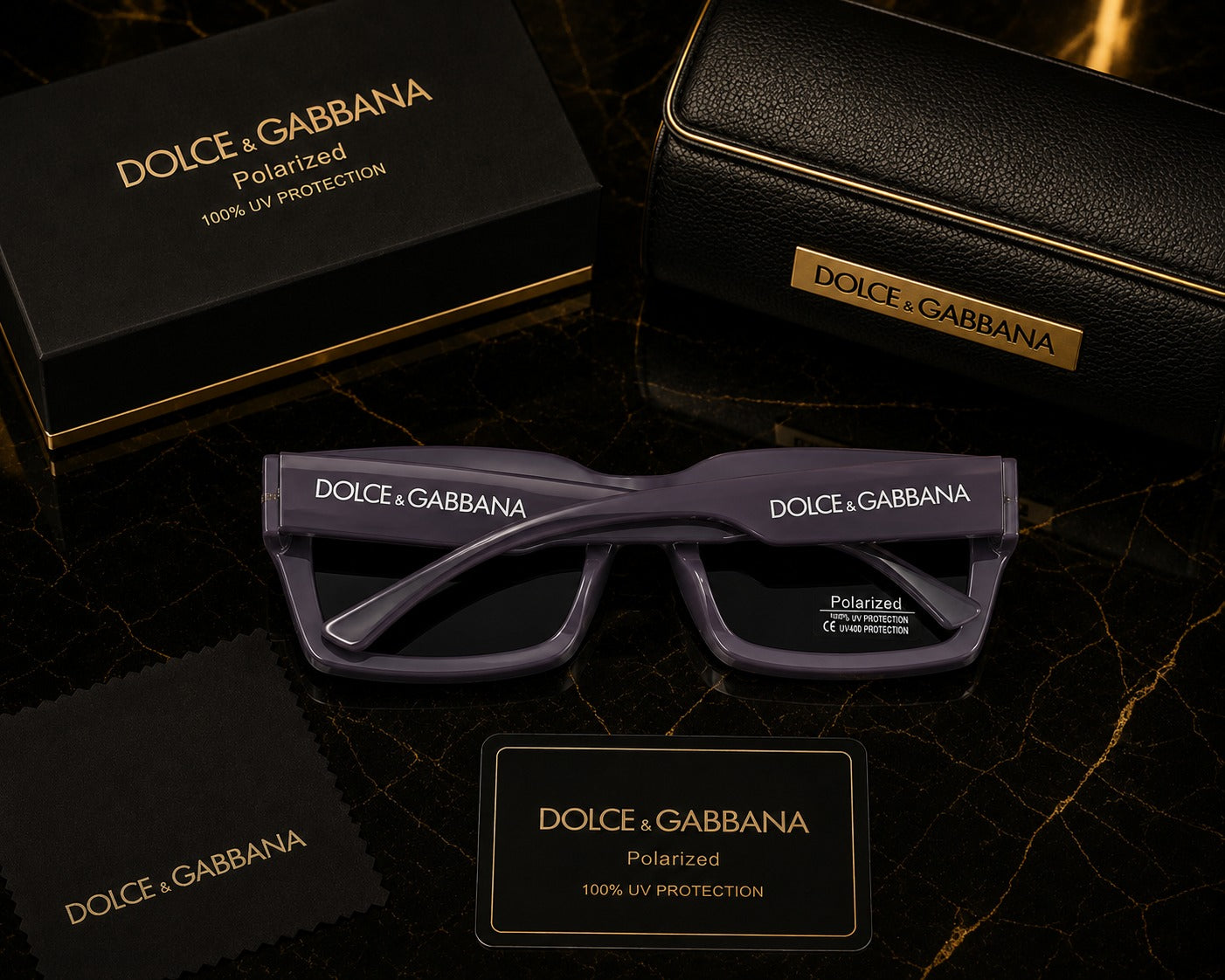(GS-3) Dolce & Gabbana DG6187 Polarized Rectangle Sunglasses –  | UV400 Protection -  Premium Edition