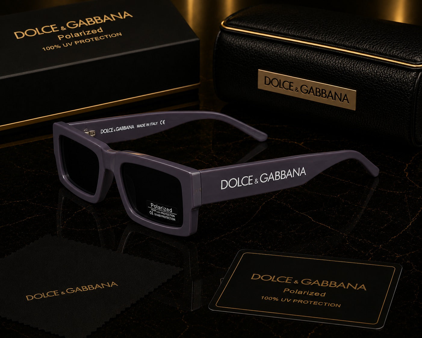 (GS-3) Dolce & Gabbana DG6187 Polarized Rectangle Sunglasses –  | UV400 Protection -  Premium Edition