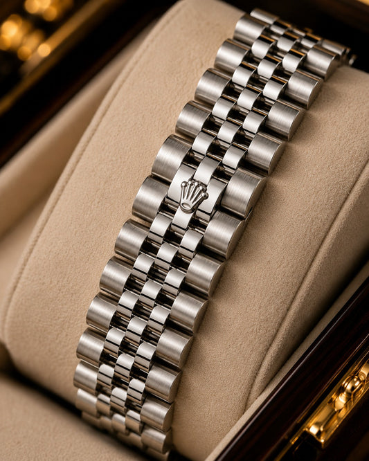 (WH-7) Luxury Blue Sunburst Dial Stainless Steel Watch – Premium Jubilee Bracelet