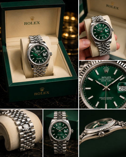 (WH-8) Rolex Datejust Green Dial Jubilee Bracelet Luxury Men's Watch – Premium Stainless Steel Timepiece