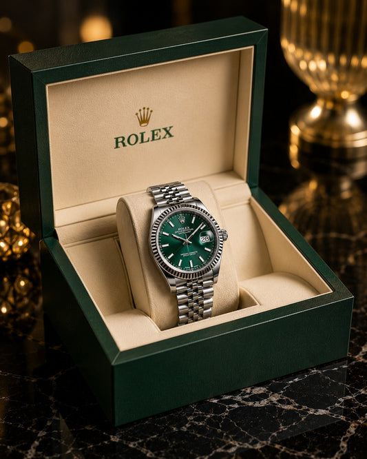 (WH-8) Rolex Datejust Green Dial Jubilee Bracelet Luxury Men's Watch – Premium Stainless Steel Timepiece