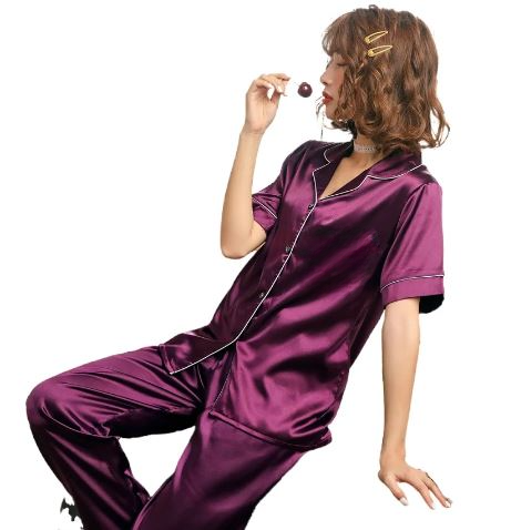 Silk Luxurious Slumber Pyjama Set Half Sleeves