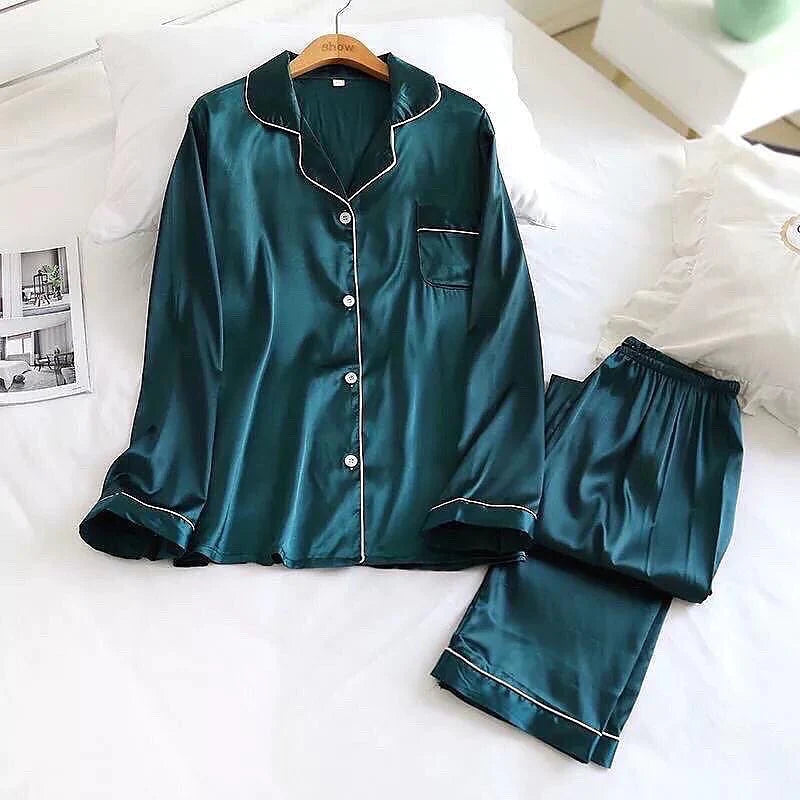 Silk Luxurious Slumber Pyjama Set full sleeves for woman