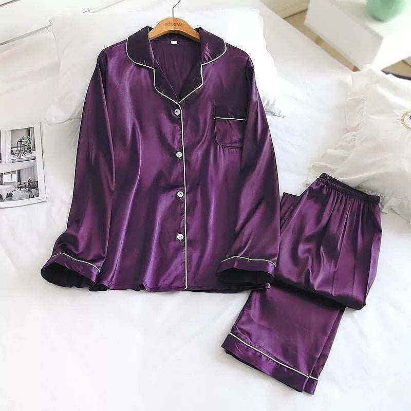 Silk Luxurious Slumber Pyjama Set full sleeves for woman