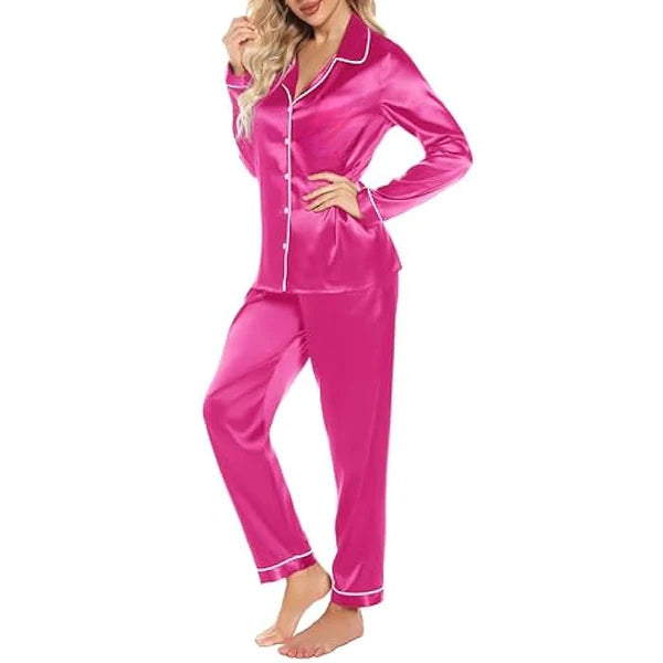 Silk Luxurious Slumber Pyjama Set full sleeves for woman