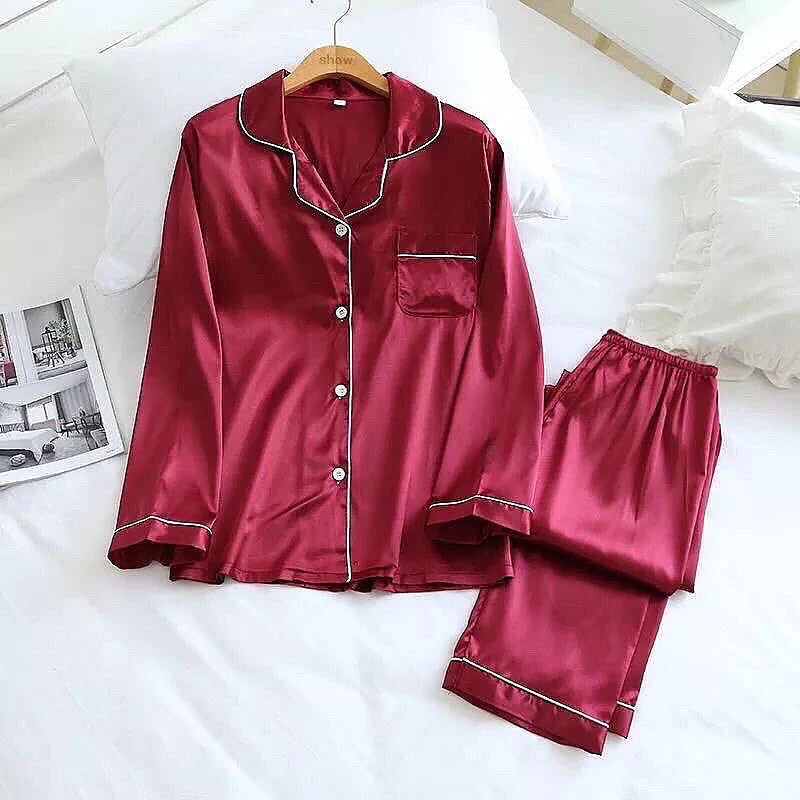 Silk Luxurious Slumber Pyjama Set full sleeves for woman