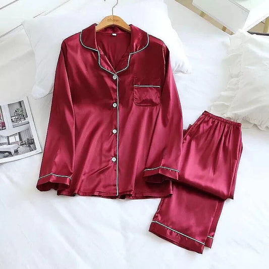 Silk Luxurious Slumber Pyjama Set full sleeves for woman