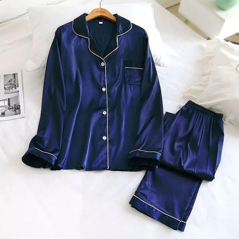 Silk Luxurious Slumber Pyjama Set full sleeves for woman
