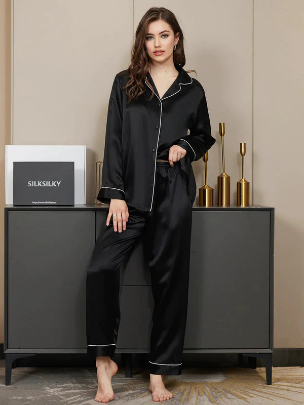Silk Luxurious Slumber Pyjama Set full sleeves for woman